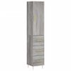 vidaXL Highboard gr&aring; sonoma 34,5x34x180 cm konstruert tre