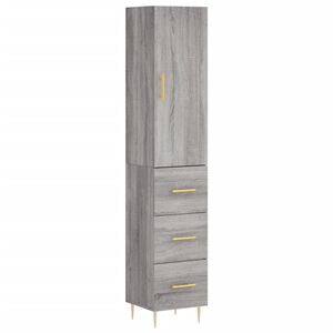 vidaXL Highboard gr&aring; sonoma 34,5x34x180 cm konstruert tre