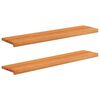 vidaXL Vinduplanker 2 stk. Lys Brun 120 x 30 x 2 cm Massiv b&oslash;ketre