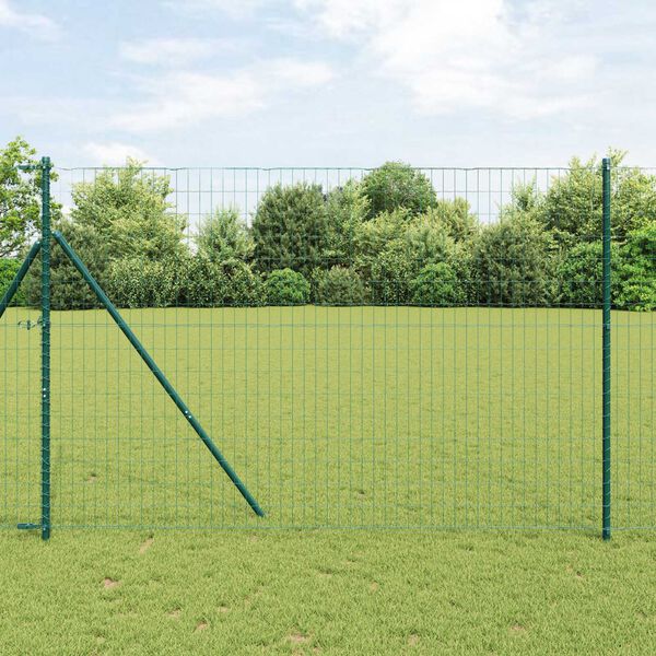 vidaXL Euro gjerde grønn 1.6 x 10 m PVC-belagt jern