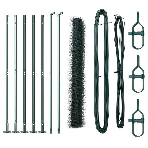 vidaXL Gjerdep&aring;le gr&oslash;nn 10 x 1 m (36 mm mesh) St&aring;l og PVC