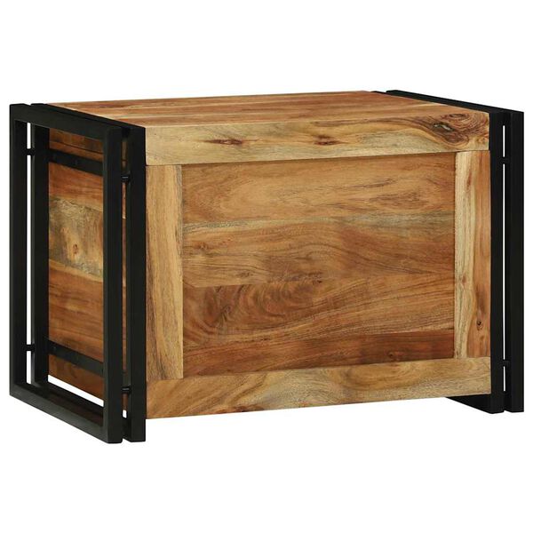 vidaXL Lagringsboks Brun og svart 60 x 40 x 41 cm Solid akasietre