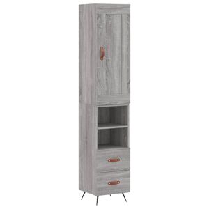 vidaXL Highboard gr&aring; sonoma 34,5x34x180 cm konstruert tre