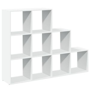 vidaXL Bokhylle 3 etasjer hvit 137,5x29x103,5 cm konstruert tre