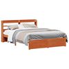 vidaXL Sengestamme med hodegjerde 2 pcs Vokset Brun Massiv furu