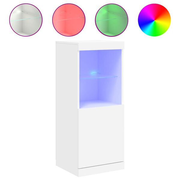 vidaXL Skjenk med LED-lys hvit 41x37x100 cm