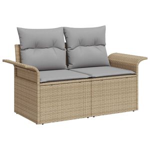 vidaXL Hagem&oslash;belsofa med pute Beige 141 x 62 x 69cm polyrotting