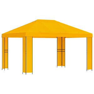 vidaXL Paviljong 4 &times; 3 m Gul Polyester og st&aring;l 190 gsm