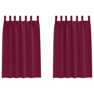 vidaXL M&oslash;rkleggende Gardiner med Ringer 2 pcs Vinr&oslash;d 175 x 140 cm