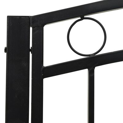 vidaXL Hagebenk med bord svart 120 cm stål