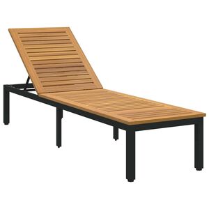 vidaXL Solseng Svart 200 x 55 x 35 cm Solid akasietre