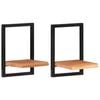 vidaXL Vegghyller 2 stk 25x25x35 cm heltre akasie og stål
