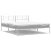 vidaXL Sengeramme i metall med hodegavl hvit 183x213 cm