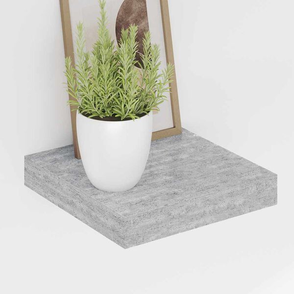 vidaXL Flytende vegghyller 2 stk betonggr&aring; 23x23,5x3,8 cm MDF
