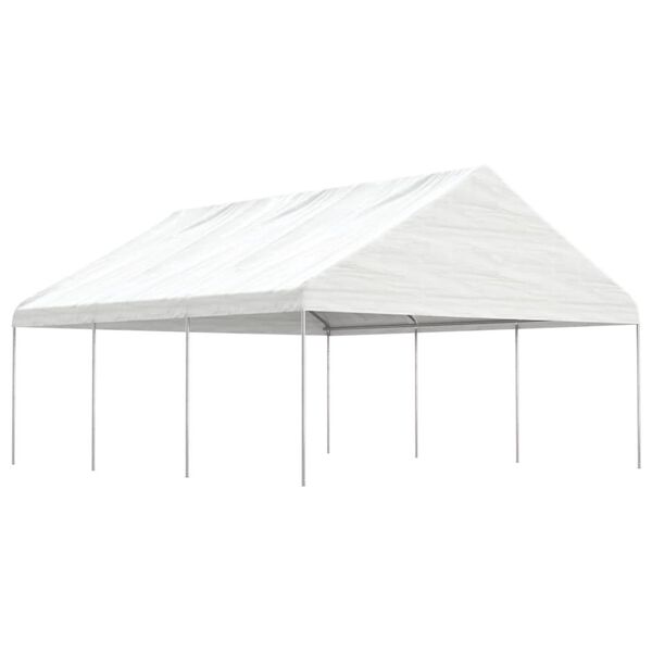 vidaXL Paviljong med tak hvit 6,69x5,88x3,75 m polyetylen