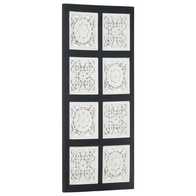 vidaXL Håndskåret veggpanel MDF 40x80x1,5 cm svart og hvit