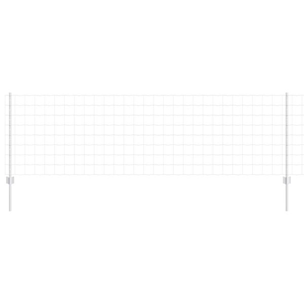 vidaXL Gjerde med stolpe s&oslash;lv 0,8 x 10 m St&aring;l