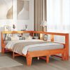 vidaXL Seng med bokhylle uten madrass voksbrun 120x190 cm heltre furu