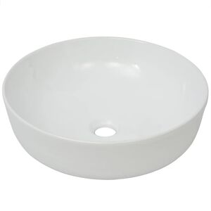 vidaXL Servant rund keramisk hvit 41,5x13,5 cm
