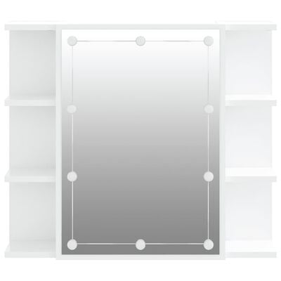 vidaXL Speilskap med LED hvit 70x16,5x60 cm