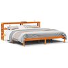vidaXL Sengeramme med hodegavl voksbrun 180x200 cm heltre furu