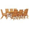 vidaXL Hage Spisegruppe 9 pcs Brun Solid akasietre