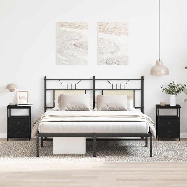 vidaXL Nattbord 2 stk svart eik 34x35,5x50 cm konstruert tre