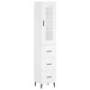vidaXL Highboard hvit 34,5x34x180 cm konstruert tre