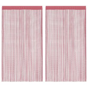 vidaXL Snøregardiner 2 stk rosa 100x250 cm
