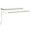 vidaXL Automatisk markise med LED og vindsensor 350x250 cm kremhvit