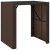 vidaXL Barbord med glassplate brun 105x80x110 cm polyrotting