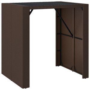 vidaXL Barbord med glassplate brun 105x80x110 cm polyrotting