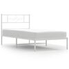 vidaXL Sengeramme i metall uten madrass med hodegavl hvit 75x190 cm