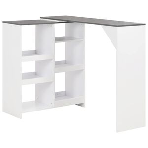 vidaXL Barbord med flyttbar hylle hvit 138x39x110 cm