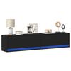 vidaXL Vegghengt TV-benk med LED svart 180x31x38 cm