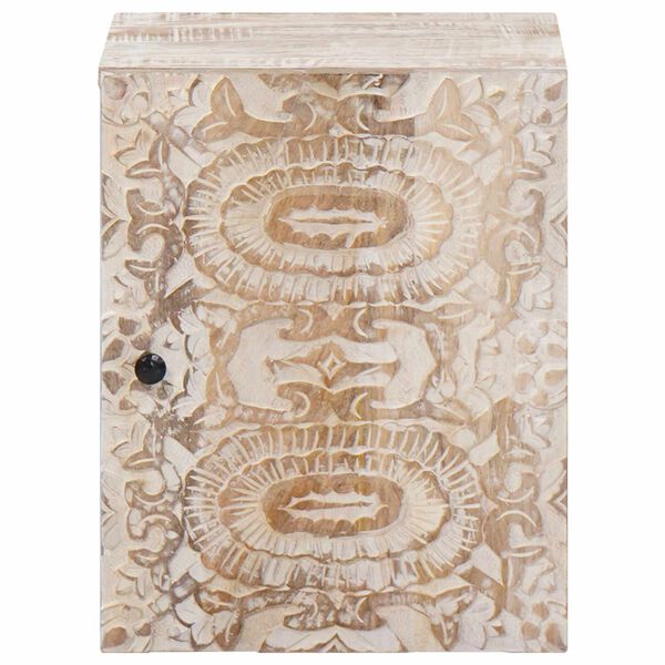 vidaXL Baderom Hengende Skap Hvit 38 x 33,5 x 48 cm Massiv mango tre