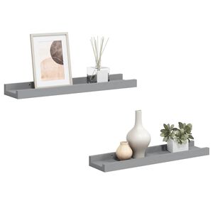 vidaXL Flytende vegghyller 2 stk gr&aring; 40x9x3 cm MDF