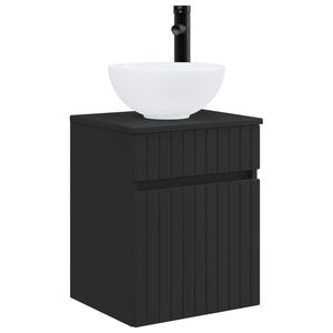 vidaXL Vegghengt servantkommode Svart 39 x 41 x 64,5 cm Konstruert tre