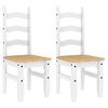 vidaXL Spisestoler 2 stk Corona hvit 42x47x107 cm heltre furu