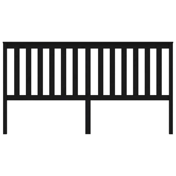 vidaXL Sengegavl svart 186x6x101 cm heltre furu