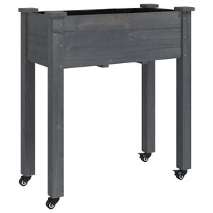 vidaXL Plantekasse med foring gr&aring; 71x37x80 cm heltre gran