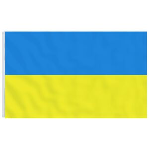 vidaXL Ukraina flagg med messingmaljer 90x150 cm
