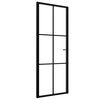 vidaXL Innerd&oslash;r ESG-glass og aluminium 76x201,5 cm svart