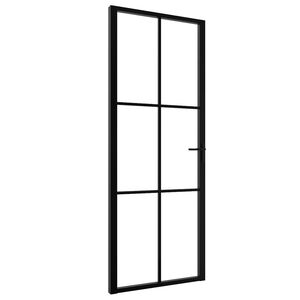 vidaXL Innerd&oslash;r ESG-glass og aluminium 76x201,5 cm svart