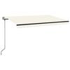 vidaXL Automatisk uttrekkbar markise 400x350 cm kremhvit