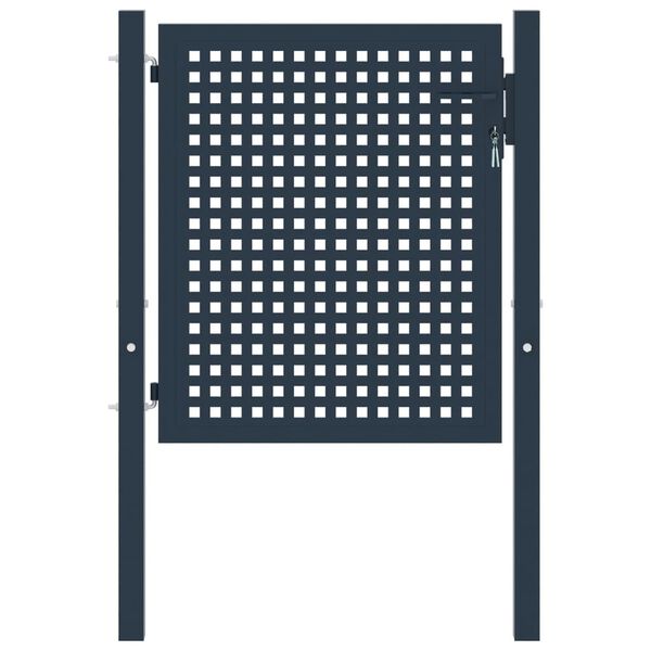 vidaXL Gjerdeport antrasitt 102x100 cm st&aring;l