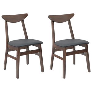 vidaXL Spisestoler 2 stk. Solid Gummitre Lys Brun 42 x 47.5 x 81 cm