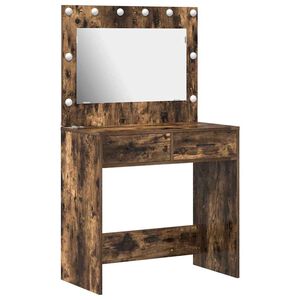 vidaXL Sminkebord R&oslash;kt eik 78,5 x 41 x 135 cm Konstruert tre