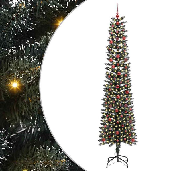 vidaXL Kunstig juletre med 300 LED gr&oslash;nn 240 cm PVC og plast og st&aring;l