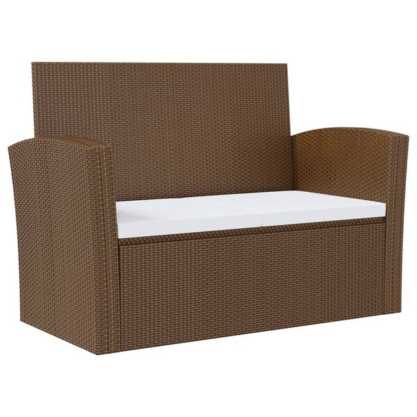 vidaXL Hagesofagruppe med puter 16 deler polyrotting brun